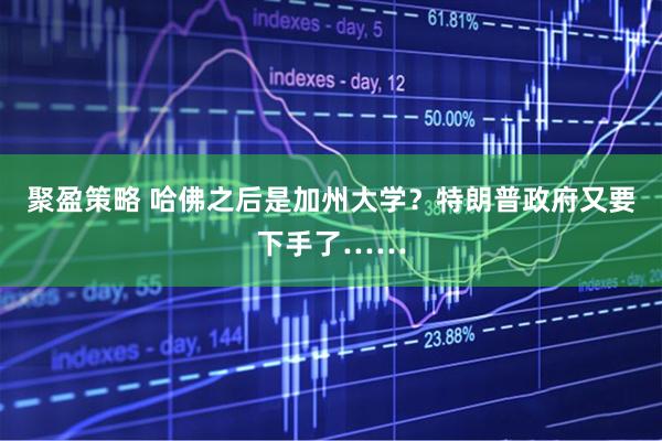 聚盈策略 哈佛之后是加州大学？特朗普政府又要下手了……